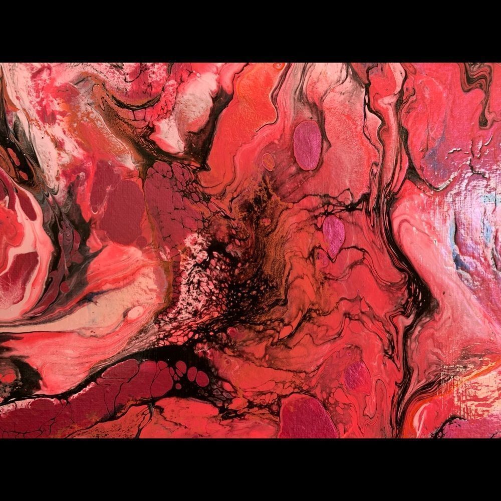 PINK!!! ORIGINAL ACRYLIC ABSTRACT - Picture 2 of 4